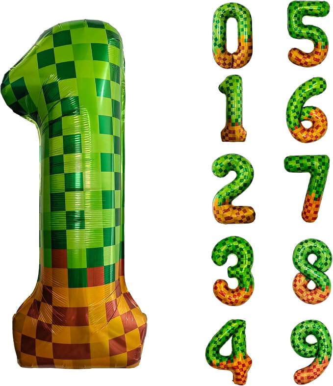 Pixel & TNT Theme 40in Giant Number Balloons by Unknown