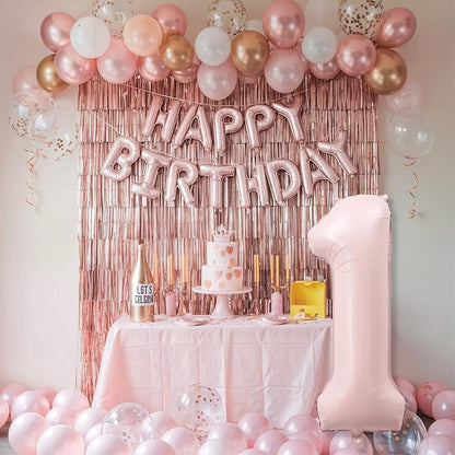 Big Number 1 Balloons, Dusty Light Pink Foil 1 Balloon Numbers 40 Inch - Image 7