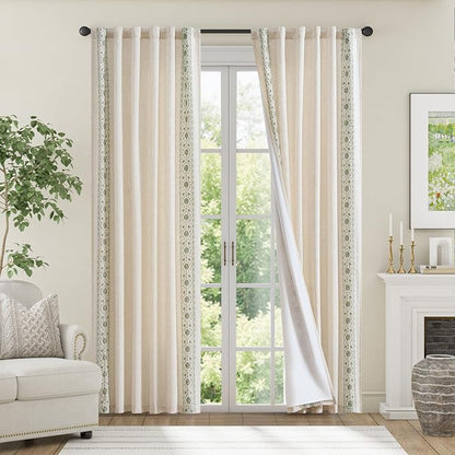 jinchan Floral Linen Curtains - Image 3