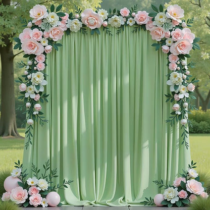 Asee'm Sage Green Backdrop Curtains Drapes by Aseem