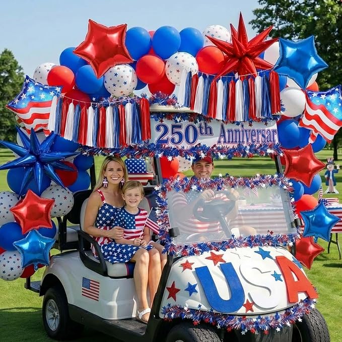 America's 250th Patriotic Red White and Blue Balloon Garland Arch Kit | Star - Image 3