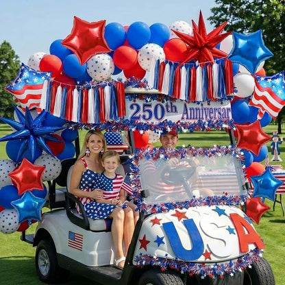 America's 250th Patriotic Red White and Blue Balloon Garland Arch Kit | Star - Image 3
