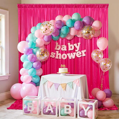 20x10ft Shimmer Hot Pink Sequin Backdrop Curtain - Image 9