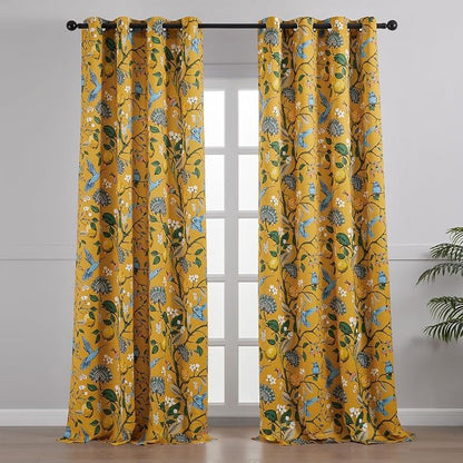 Topfinel Mustard Yellow Luxury Curtains 96 Inches Long - Image 2