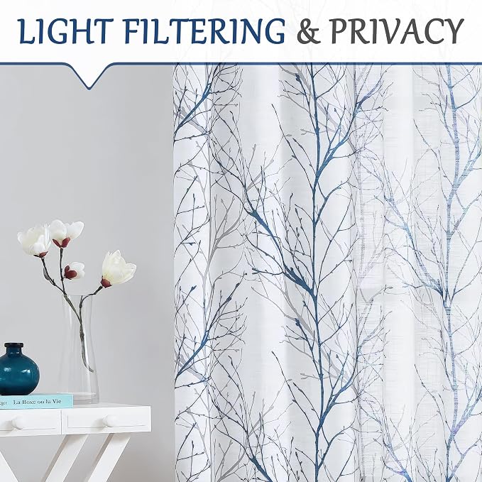 FMFUNCTEX Linen Semi Sheer Curtains - Image 3