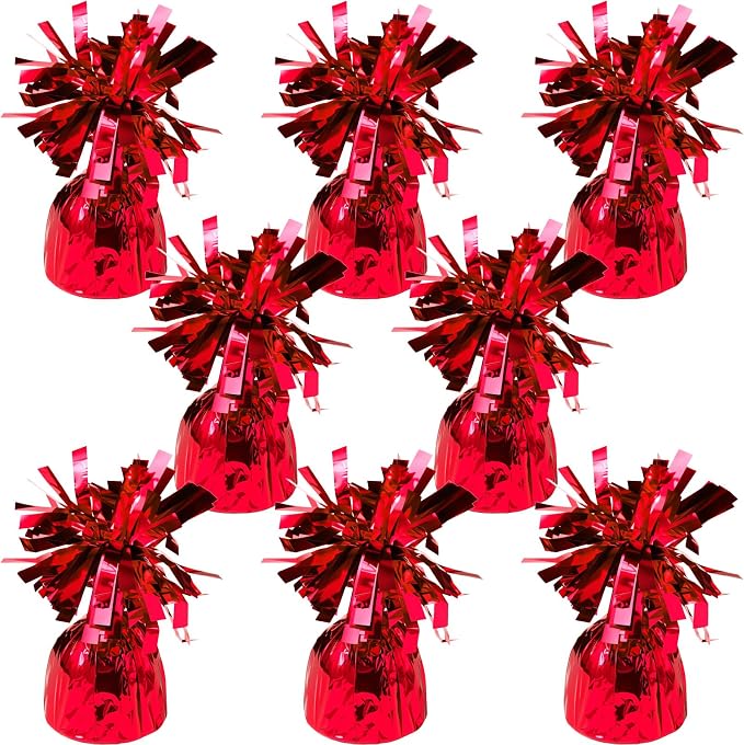 8 Pcs Red Metallic Balloon Weights Holder Anchors Balloon Holder Weights by ZCYSRLQIN