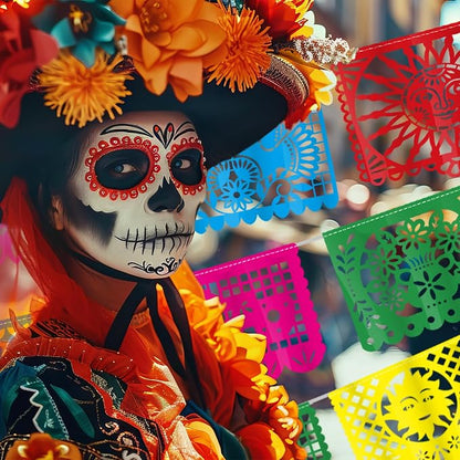 6 PCS Cinco De Mayo Banner, 110FT Colorful Fiesta Party Decorations, Plastic - Image 7