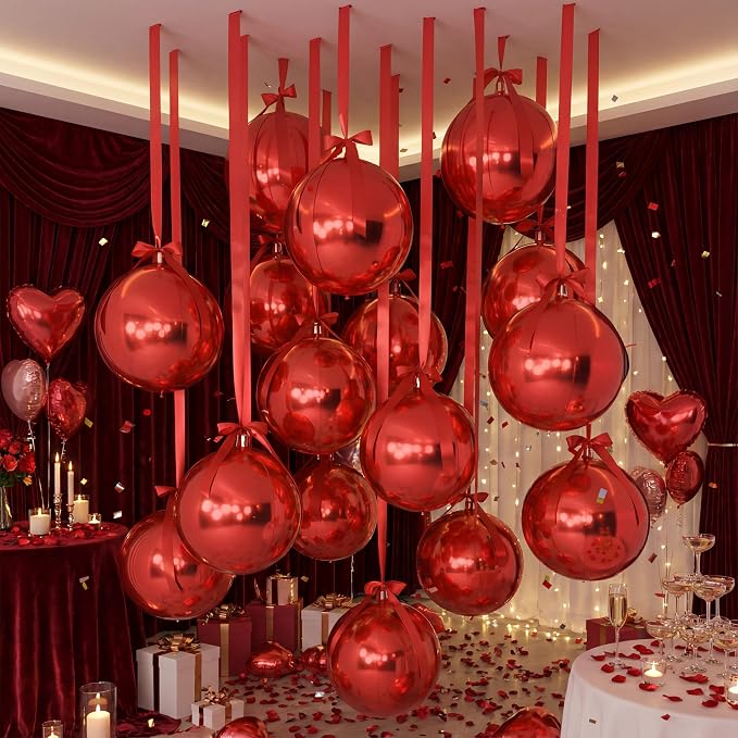 Jenaai 30 Set Round Foil Balloons Bulk 22 Inch 4d Metallic Giant Balloons Set - Image 6