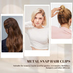 20 PCS Metal Snap Hair Clips Water Drop No Slip Barrettes for Women Bright Small Hair Clips For Thick And Thin Fine Hair,Black,1.97 x 0.5 In.
