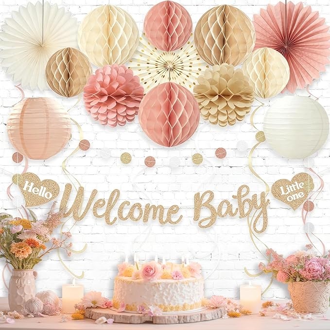Boho Blush Pink Baby Shower Decorations - Image 6