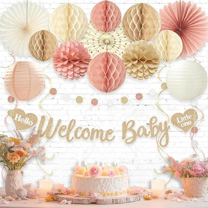 Boho Blush Pink Baby Shower Decorations - Image 6