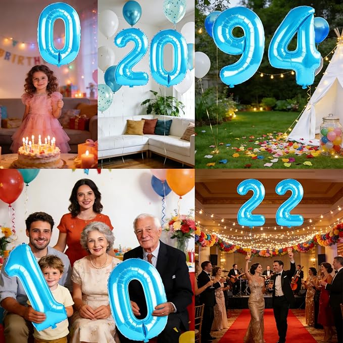 40 Inch Number 94 Balloons for 94th Birthday Party Decorations, 0-100 Jewelry - Image 7