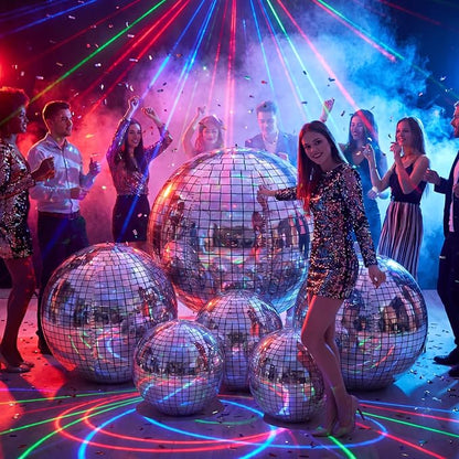 6 Pcs Giant Metallic Party Balloons, Birthday Wedding Bridal Shower Disco Party - Image 5