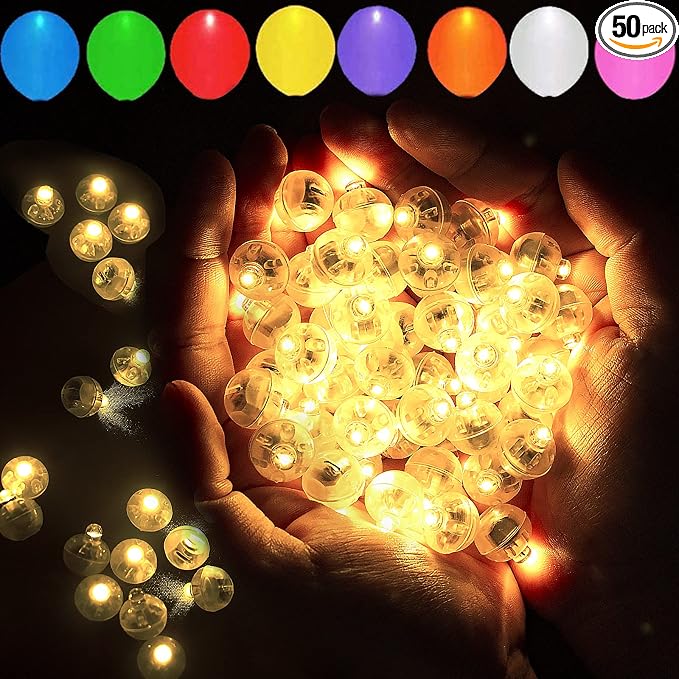50pcs LED Warm White Balloon Lights, Round LED Mini Lights by Aogist