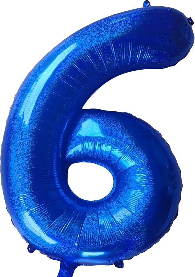 Jonhamwelbor 40 Inch Laser Blue Number 6 Balloon Foil Mylar Giant Balloon by Jonhamwelbor