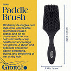 Giorgio Detangling Air Cushion Brush for Men and Women - Small, Ball Tip Tourmaline Bristles, Anti-Static for Hair Styling and Blow Drying