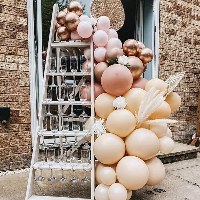 PartyWoo Nude Balloons 100pcs Latex Apricot Boho Balloons Helium 5 Inch | - Image 7