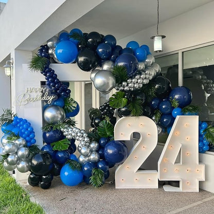 Blue and Black Balloons, for Boys Birthday Baby Shower Graduate Blue and Black - Image 6