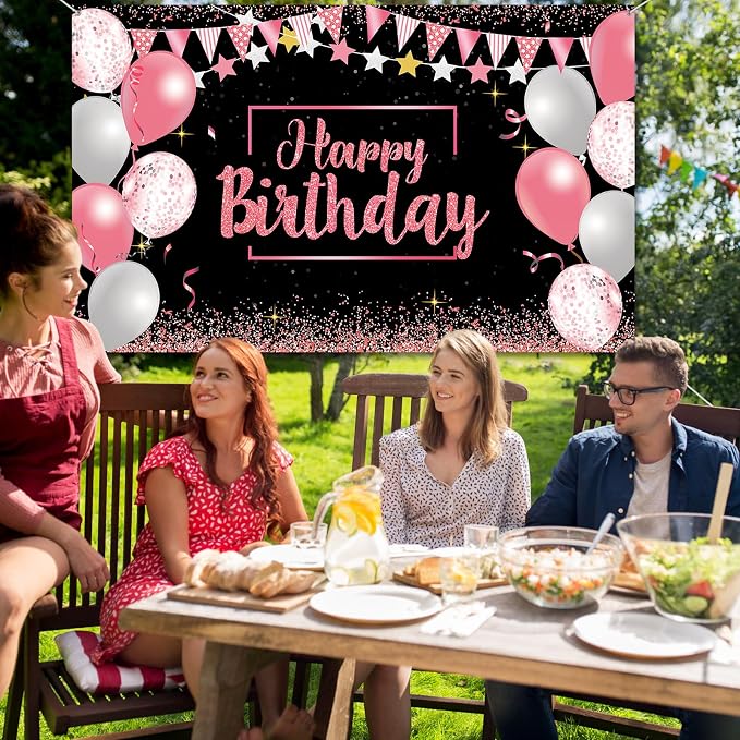 Tatuo Happy Birthday Decorations Backdrop Banner - Image 6