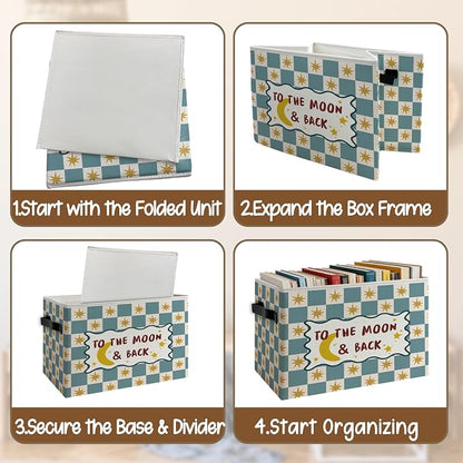 Moon and Stars Nursery Foldable Storage Bins Box - Image 4