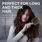 Janeke Superbrush Detangling Brush for Soft Smoothing Hair Brushing with Anti-Static Bristles - Vented Wet Hair Brush for Blow Drying Use - Perfect for Curly, Thick, Wavy, Fine Hair Types (Gold)