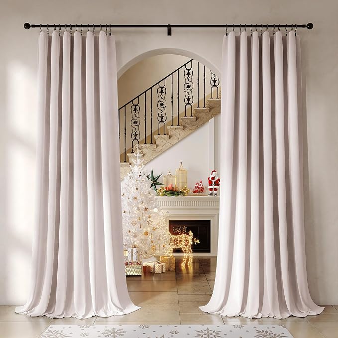 Beauoop Velvet Curtains for Bedroom Living Room Pink 52x96 2 Panels | Soft by Beauoop