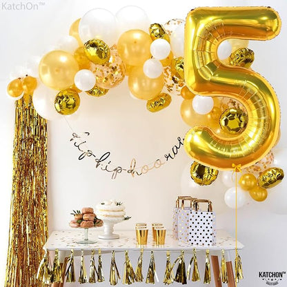 KatchOn Foil Gold Number 5 Balloons - Image 4