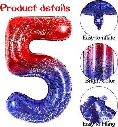 40 Inch Red Blue Number 5 Balloon - Image 3