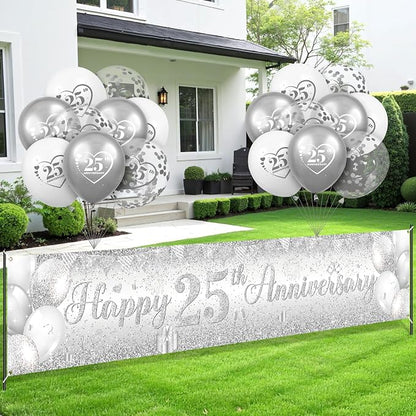 Silver 25th Wedding Anniversary Decorations - Image 6