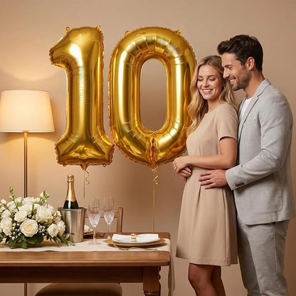 Number 10 Balloon Foil Mylar Balloons - Image 2