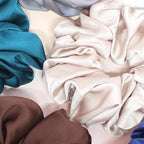 IVARYSS Big Scrunchies for Women Thick Hair, Premium Satin Softer than Silk, XL 6 Inch Extra Large Scrunchy Elastic Hair Bands Accessories, 6 Pack, Multi