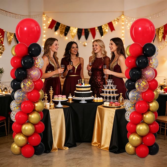 Red Black Gold Balloon Column Stand Kit Set of 2 - Image 8