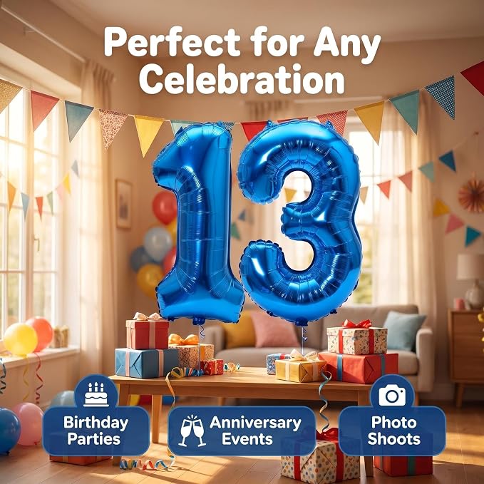 YPSelected 32 Inch Large Foil Helium Number Balloon Birthday Wedding Party 0-9 - Image 7