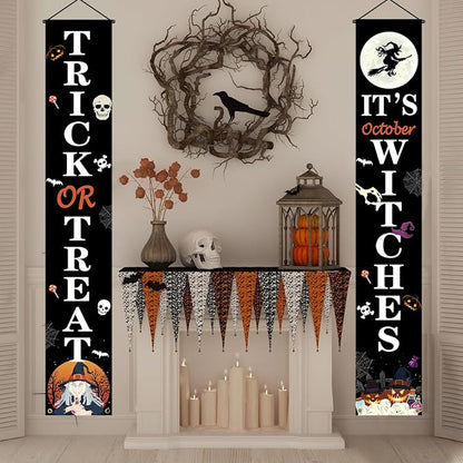 Hanging Halloween Door Decorations, 70-inch Front Door Banner Decor Porch Sign - Image 5