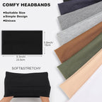 DRESHOW Wide Headbands for Women Elastic Turban Hair Bands Boho Head Bands for Women's Hair Non-Slip Yoga Workout Hairband Girls Accessories 4 Pack