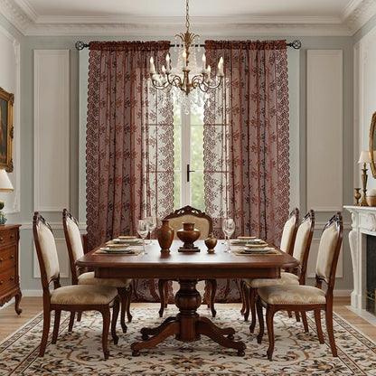 Kotile Warm Brown Lace Curtains - Image 7