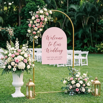 6FT Arch Backdrop Stand, Metal Gold Wedding Arch Frame | - Image 4
