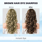 Ivnil Brown Hair Dye Shampoo Gray Hair Coverage Champu Con Tinte Para Canas Hair Color Herbal 3 in 1 Men and Women,Instant Coloring in Minutes (Brown color)