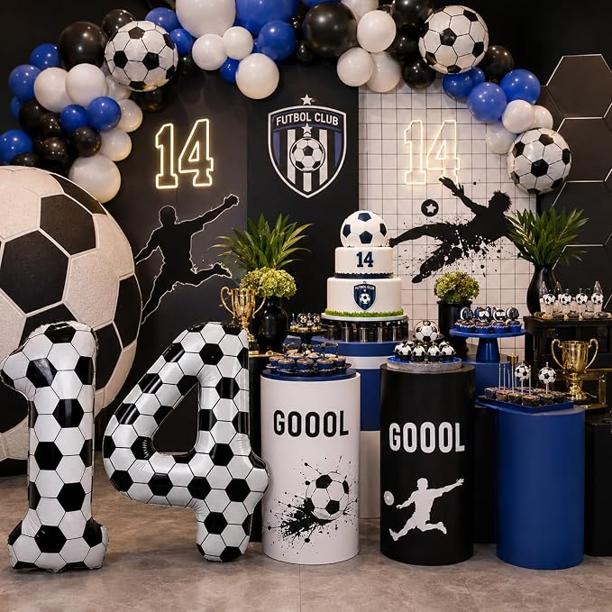 Soccer 14 Balloon Number, 40 Inch Soccer Number 14 Foil Balloon - Image 7