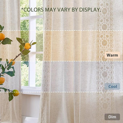 jinchan Floral Linen Curtains - Image 7