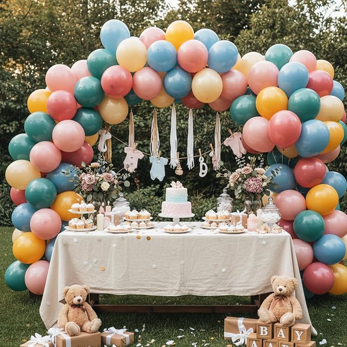RUBFAC Boho Rainbow Balloons 120pcs 12 Inches Assorted Color Latex Balloons - Image 5