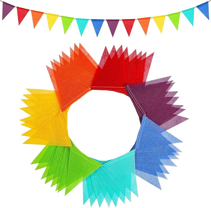 112 Flags/72ft Pennant Banner Flags Garland, Triangle Banner Pennant Flags on a by Unknown