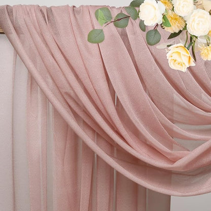 Wedding Arch Draping Fabric Backdrop Drapes 28.7"x 20FT, Dusty Rose | Sheer - Image 4