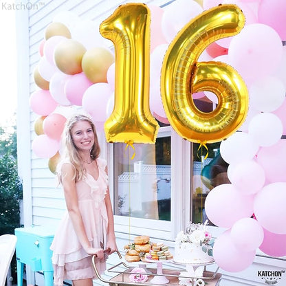 KatchOn Gold 16 Balloon Numbers 40 Inch | Gold Number 16 Balloons - Image 8