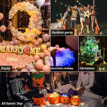 100pcs LED Purple Balloon Light, Round Led Mini LED Lights - Image 4