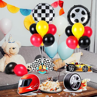 6 Sets Race Car Party Balloons Stand Kit Racing Car Table Centerpieces Decor - Image 8