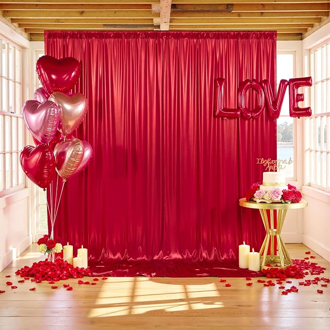 gogoparti 20x10FT Red Sequin Backdrop Curtain - Image 7