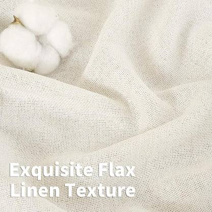 YoungsTex 68 Inch Length Ivory Linen Curtains - Image 4