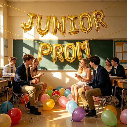 2 Set 20Pcs Gold JUNIOR PROM Letter Balloons 16in Balloon Foil Letter - Image 4