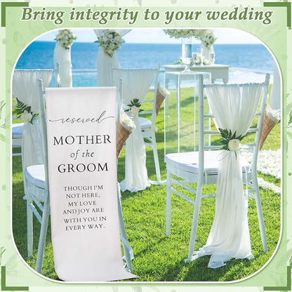 HunnmingRe Mother of the Groom Wedding Memorial Reserved Chair Sign Banner in - Image 7